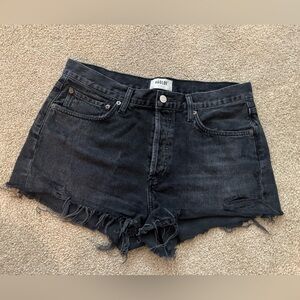 Agolde Parker short black denim shorts